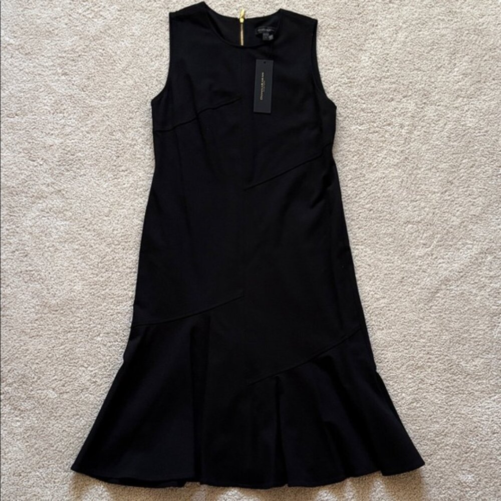 Donna Karan Sleeveless Ruffle Hem Black Dress Womens Size 6 NWT - Picture 6 of 9